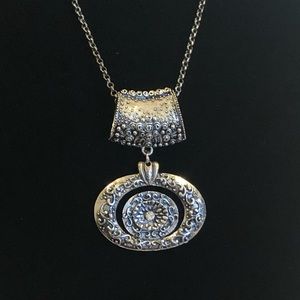 Antique Silver Detailed Pendant and Chain